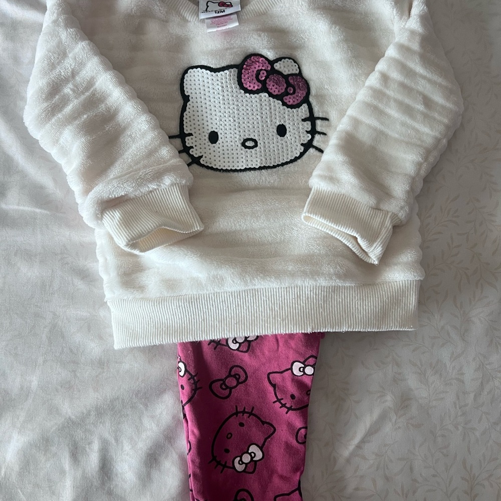 Hello Kitty Cream and Pink Kids Pajama Set